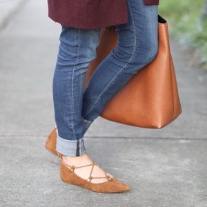 Halogen suede-like flats